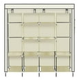 thumbnail image 5 of Ktaxon 67" Clothes Closet Portable Wardrobe Clothes Storage Rack 12 Shelves 4 Side Pockets Beige, 5 of 10