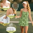 thumbnail image 3 of Psesaysky Athletic Dress for Women Mini Square Neck Sleeveless Built in Shorts with Pockets Tennis Golf Dresses Summer Clothing Green Pickle Print, Size S, 3 of 5