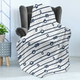 thumbnail image 4 of Navy Soft Flannel Fleece Blanket, Ship Boat Sea Life Rope and Marine Nautical Knots as Border Lines Art Print, Cozy Plush for Indoor and Outdoor Use, 60" x 80", Navy Blue and White, by Ambesonne, 4 of 5