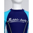 thumbnail image 5 of YONGHS Kids UPF 50+ Rash Guard Swimsuit Girls Boys Short Sleeve Boyleg Sport Surfing Bathing Suit Navy Blue-A 130, 5 of 7
