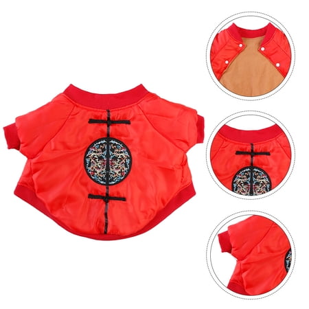 IFANLANDOR Red Pet Suit Soft Comfortable Warm Winter Dog Clothes for Daily Outdoor Use