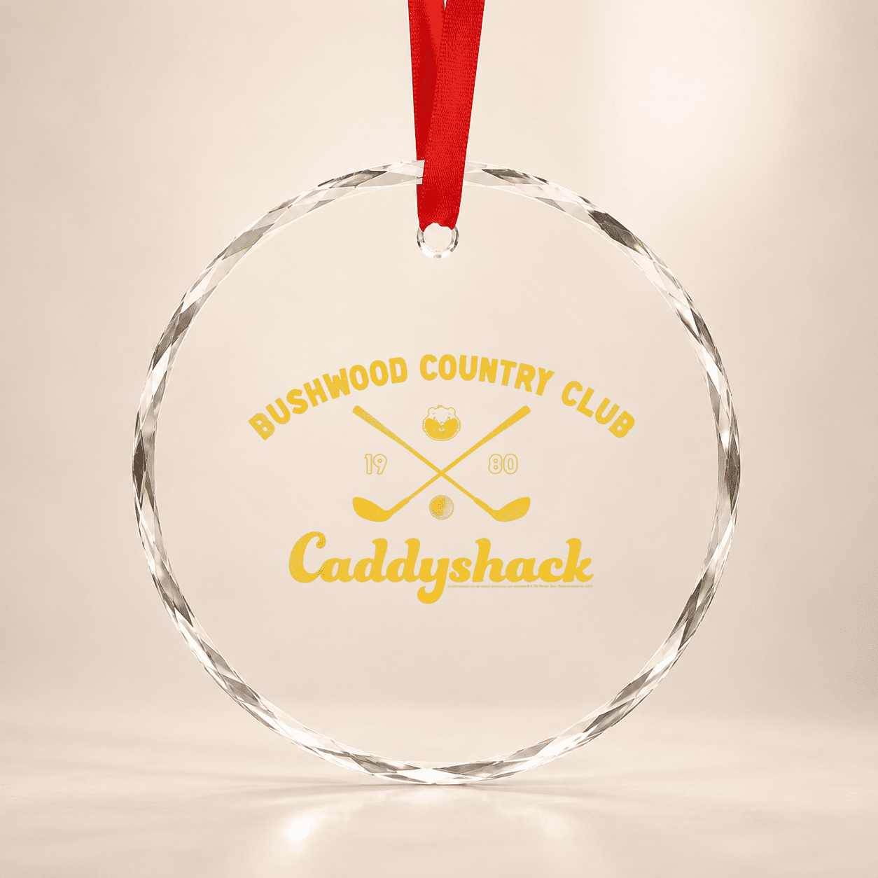 Caddyshack Bushwood Country Club Logo Glass Ornament