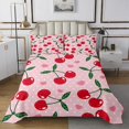 thumbnail image 1 of Erosebridal Cartoon Cherry Coverlet Set Twin, Fresh Fruit Bedding Set, Pink Heart Decor,, 1 of 5