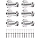 thumbnail image 1 of Perchero de pared de acero inoxidable con 6 ganchos redondos para abrigos, toallas y batas, capacidad de 15 kg, ideal para dormitorio, baño y cocina. Incluye tornillos y tacos., 1 of 5