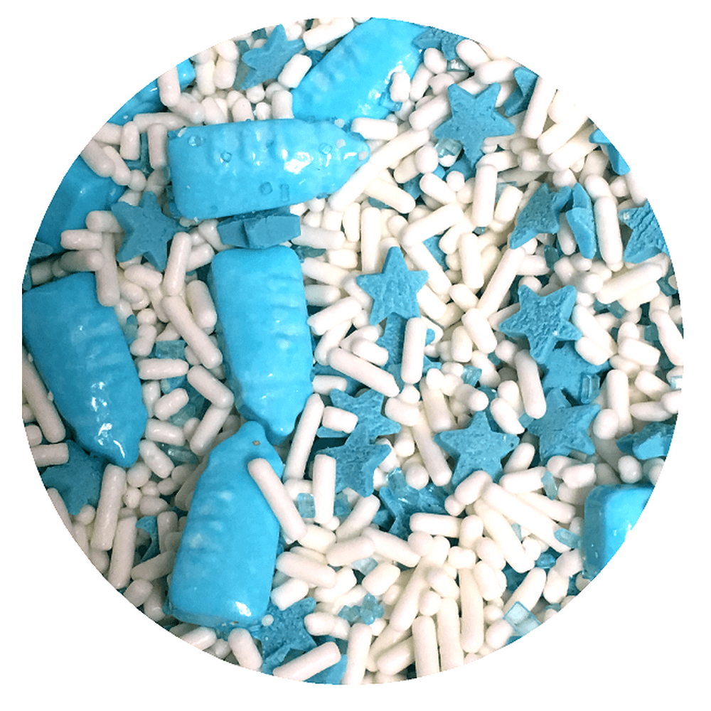 Sprinkle Deco® Baby Blue Bottle Edible Decoration Confetti Sprinkles