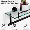 thumbnail image 4 of Woindo Bathroom Glass Shelf with Railing, Floating Tempered Glass Bathroom Wall Shelf Rectangle 24 Inch Over The Toilet Storage Cabinet, Gaming Floating Shelves, Bathroom Accessories and Home Decor, 4 of 7