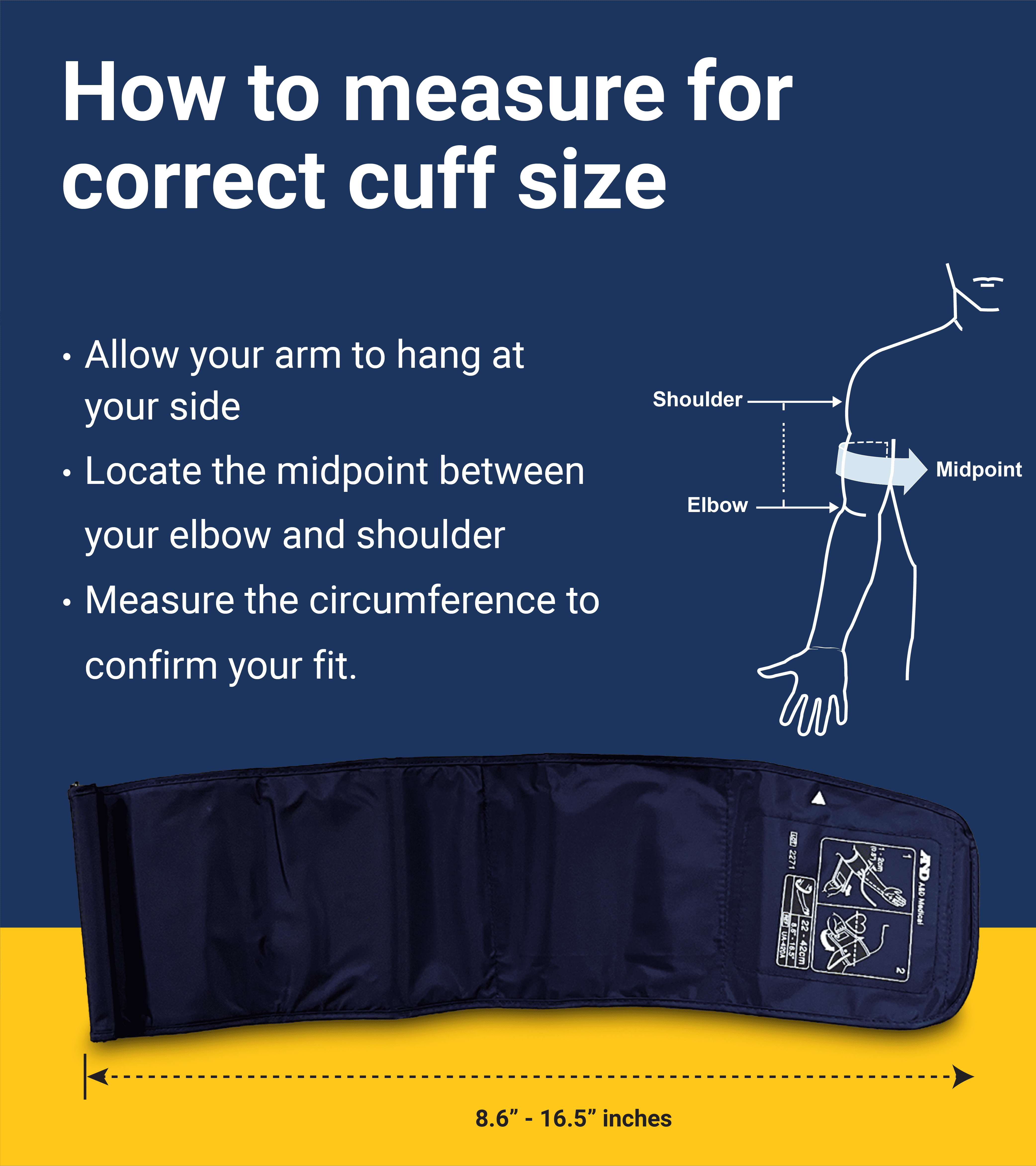 A&D Medical UA-1040TBLE Wide Cuff Heart Rate Detection Digital Upper Arm Blood Pressure Monitor with Bluetooth