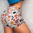 thumbnail image 5 of Yiaed Autumn Pumpkins Fall Leaves Print Women's Athletic Shorts Running Shorts Sporty Short High Waisted Elastic Workout Shorts for Yoga Gym Running & Sports -Small, 5 of 8