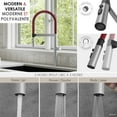 thumbnail image 4 of Stylish 20 ⅞" Ht Single Handle Brushed Stainless Steel with Red Spout Hose Pull Out Three Modes Kitchen Faucet K-140R, 4 of 9
