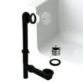 thumbnail image 3 of Westbrass 14" Black Polypropylene Twist & Close Drain Bathtub Assembly with Two-Hole Overflow, Polished Chrome, 3 of 13