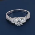 thumbnail image 4 of Kalapi Jewel 1.3 Ct Moissanite Anniversary Ring for Her - Stunning Round Cut in 14K White Gold Plated Three Stone Ring - Gift for Proposals or Anniversaries - Perfect Gifts for Her, 4 of 5