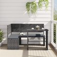 thumbnail image 1 of vidaXL Canapé de Jardin avec Table et Coussins en Rotin Gris en Forme de L, 1 of 5