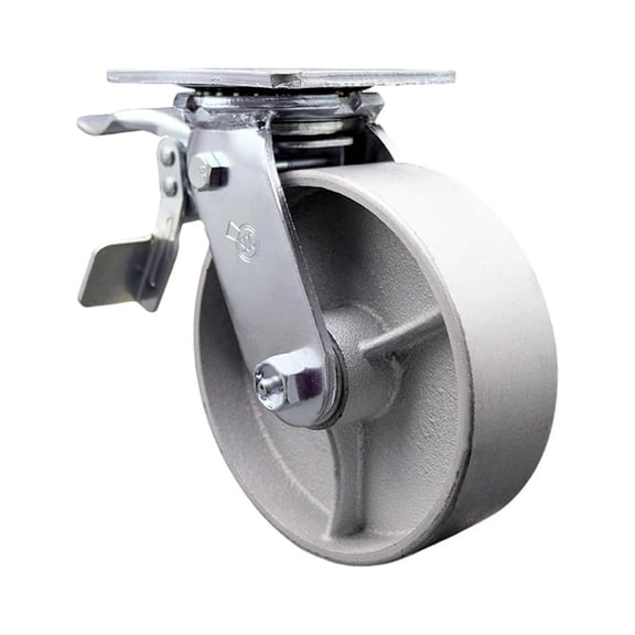6 Inch Semi Steel Swivel Caster with Ball Bearing and Total Lock Brake SCC