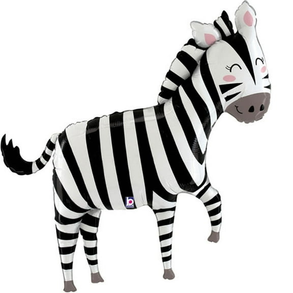 43 inch Jungle Zebra Betallic Foil Mylar Balloon - Party Supplies Decorations