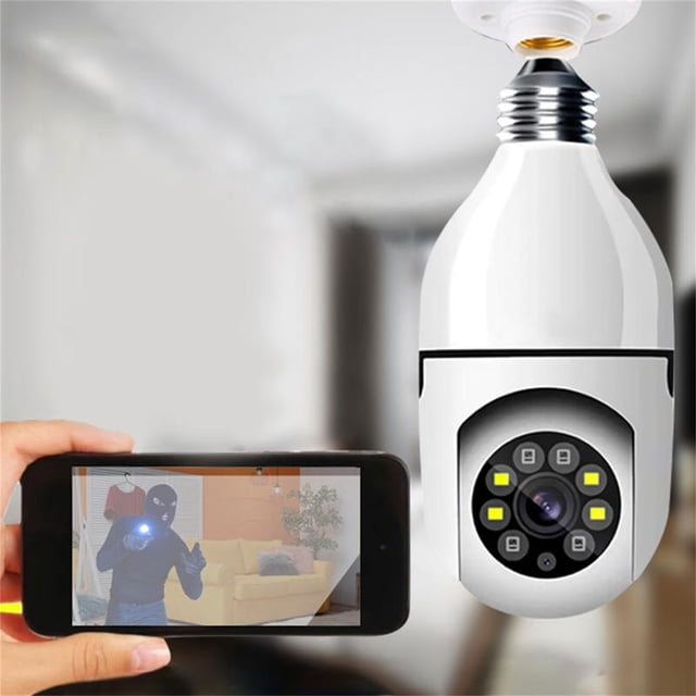 Cámara de vigilancia remota para el hogar Vista panorámica de 360 grados Cámara de vigilancia inteligente de alta definición tipo bombilla HD Visión nocturna