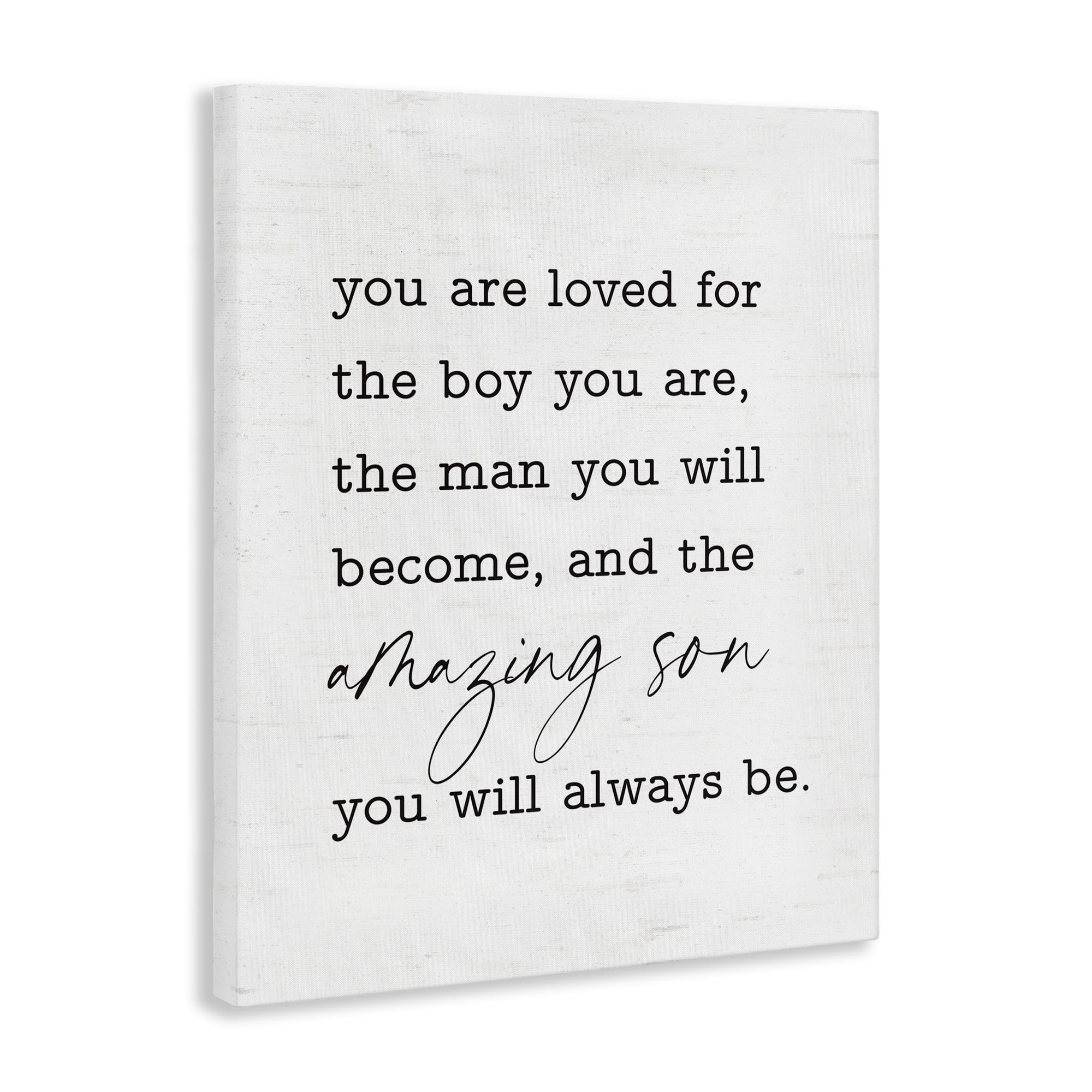 Stupell Industries Amazing Son Sentiment Text & Numbers Painting Wrapped Canvas Art Print Wall Art, 16 x 20