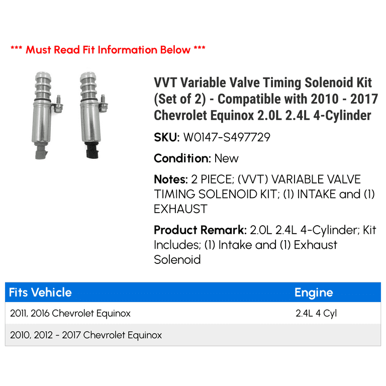 2016 Chevy Equinox Engine Variable Timing Solenoid Big Deals