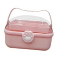 thumbnail image 2 of Caja de almacenamiento de accesorios para el cabello Caja de almacenamiento de joyas Soporte portátil para moños con asa Rosa, 2 of 9