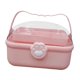 thumbnail image 2 of Caja de almacenamiento de accesorios para el cabello Caja de almacenamiento de joyas Soporte portátil para moños con asa Rosa, 2 of 9