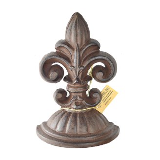 Lulu Decor Cast Iron Fleur De Lis Door Stop – 2 Lb Antique Brown Heavy Duty Door Stopper