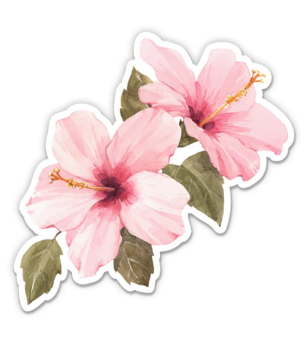 40 X HIBISCUS FLOWER DECALS STICKERS WALL CAR FURNITURE lots of colours 