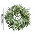 thumbnail image 3 of All Season Front Door Wreath 19.7 Inch - Artificial Eucalyptus & Olive Wreath with Green White Berries, Farmhouse Porch Decor for Year Round Indoor Outdoor Use, 3 of 6