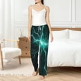 thumbnail image 6 of Lsque Green Lightning Flash Print Women's Pajama Pants, Lounge Pant - Comfortable Home Wear,Elastic Waistband, Stylish Design-X-Large, 6 of 9