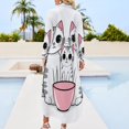 thumbnail image 2 of Cute Cats with Bowl Shirt Dress Long Sleeve Street Fashion V Neck Oversized Casual Dress Women Evening Dress, 2 of 7