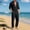 001 Black, variant on Men's Linen Casual Outfits Piece Solid Color Cuban Shirt and Pants Set Lightweight Beach Vacation Suit