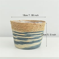 Luxcidy Seagrass Round Flower Pot Basket Planter with Plastic Liner Indoor (S)