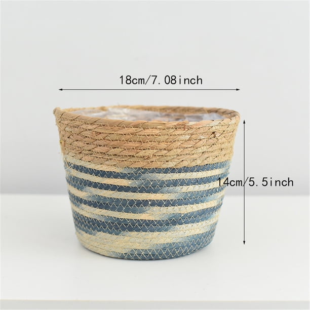 Cesta de Almacenamiento para Macetas, Cesta Tejida para Plantas, Maceta para Jardín