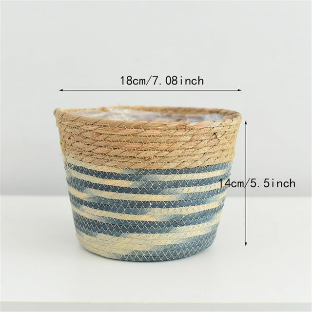 Cesta de almacenamiento para macetas, cesta tejida para plantas, maceta para jardn
