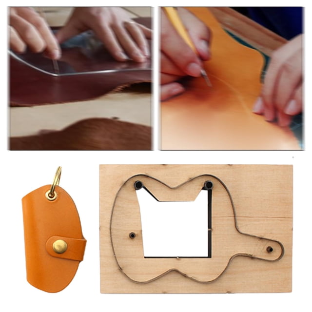 Funda para llave, plantillas para monedero, plantilla para hacer madera, herramienta de perforación hecha a mano, plantilla de corte, plantillas para Macarena Troqueles de corte