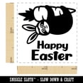 thumbnail image 2 of Happy Easter Sloth Hanging from Carrot Self-Inking Rubber Stamp Ink Stamper - Black Ink - Small 1 Inch, 2 of 7
