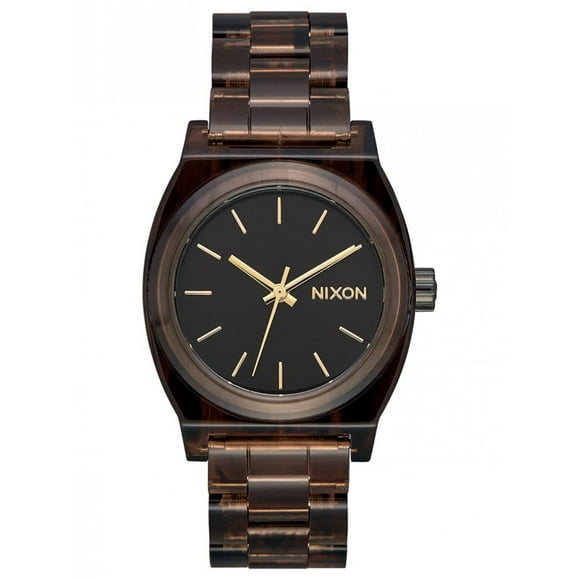 Nixon A1214400 Women's Time Teller Black Dial Brown Bracelet Watch