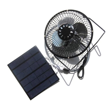 SharkTRUE Portable Solar Powered Mini Fan with Adjustable Angle, Low Noise, 14.5 cm, Black, 5W 6V