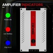 Lanzar One Channel Car Audio Mono Amplifier, 11000 Watt Max 1 Ohm High-Powered Mono Car Amplifier with Subsonic Filter and Low Pass Filter, Cooling Fans, White