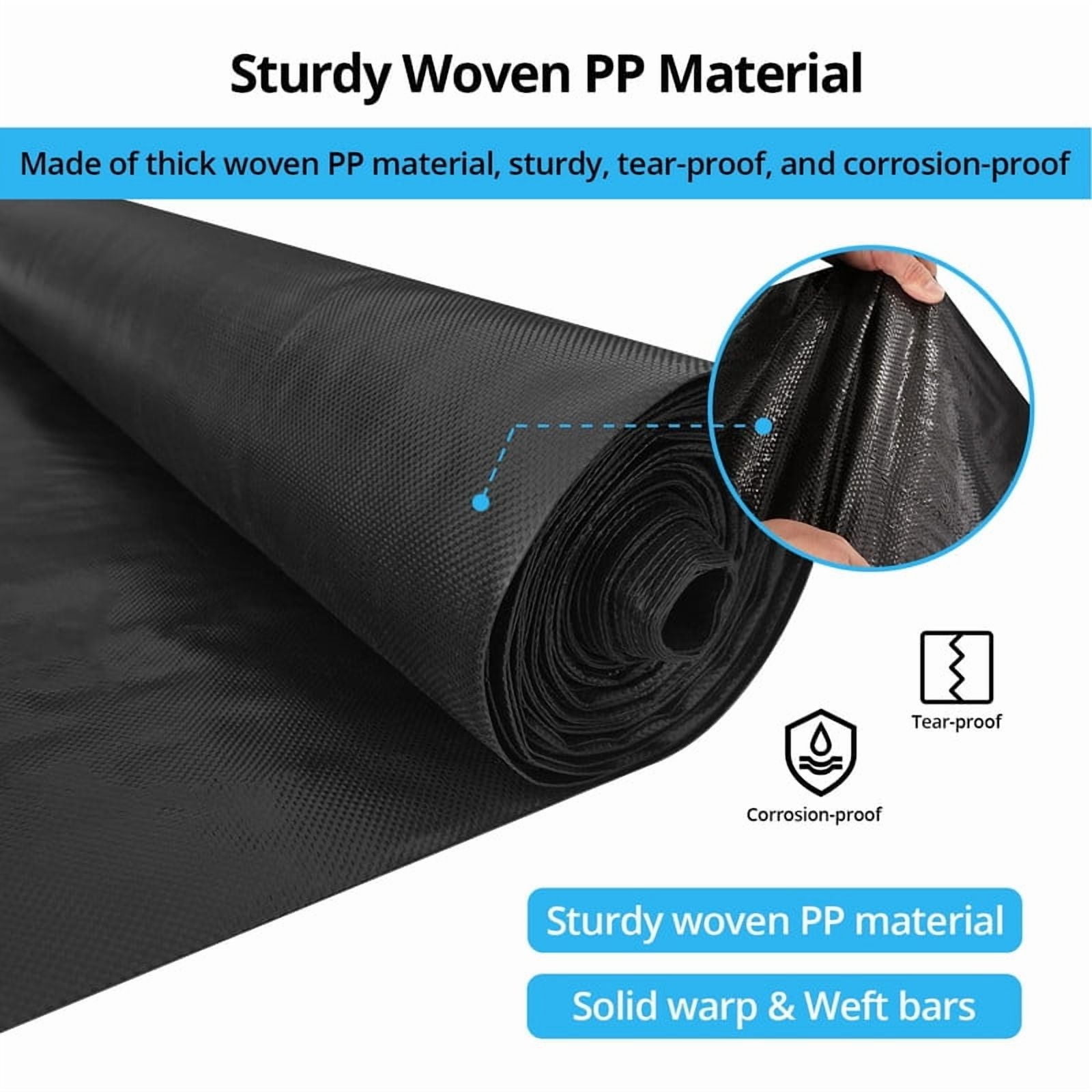 Driveway Fabric 13x108 FT – 5.8oz Heavy Duty Woven Weed Barrier, Commercial Grade Geotextile for Gravel Driveway Stabilization, Landscaping & Erosion Control, Black