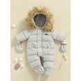 thumbnail image 2 of WIFORNT Baby Winter Snowsuit Infant Coat Romper Warm Outwear Hooded Puffer Jacket Footie Jumpsuit, 2 of 8