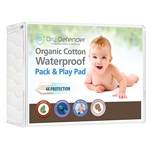 Organic Cotton Waterproof Pack 'N Play Crib Pad Natural Baby Crib