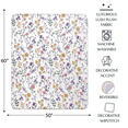 thumbnail image 6 of Bloom & Bunny Easter Printed Lush Plush Throw, Vida Floral Dragonfly Lilac, 50" x 60", 6 of 10