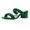 Green, variant on YDN Women Braided Two Straps Chunky Heel Slide Sandals Slip On Open Toe Low Heels Mules Shopping Party Dressy Shoes Size 7 Black