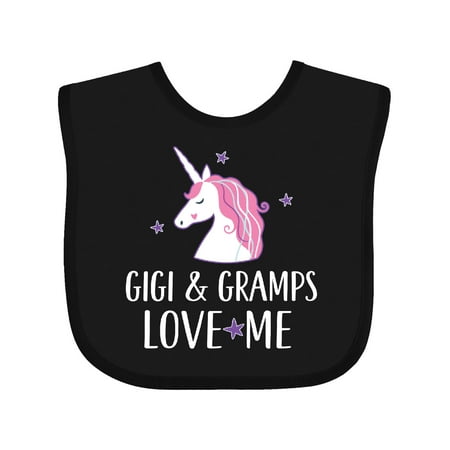 

Inktastic Gigi and Gramps Love Me Unicorn Gift Baby Girl Bib