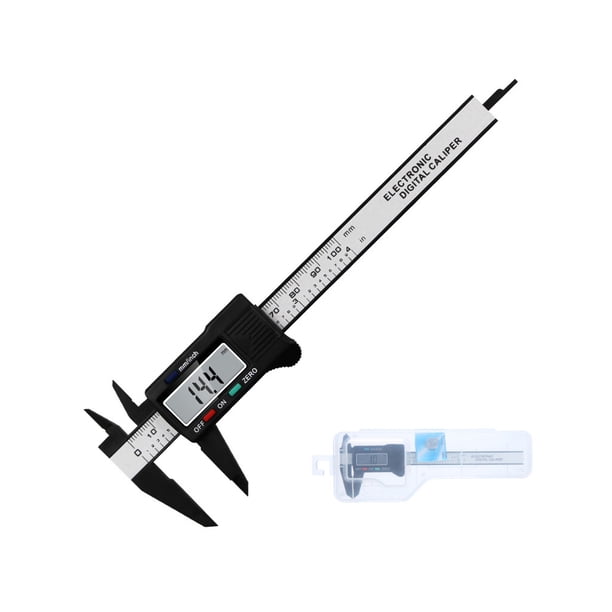 Pantalla digital Vernier Caliper LCD 0.01 mm / 0.001 pulgadas Micrómetro Calibrador Regla Longitud Profundidad Acero inoxidable Portátil Tipo de mano 9 Inevent TO001041-11