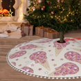 thumbnail image 6 of Rocae Sparkling Ice Cream for Christmas Tree Skirt with Pom Pom Trim for Holiday Party for Holiday Home Decor Indoor Outdoor-36", 6 of 7