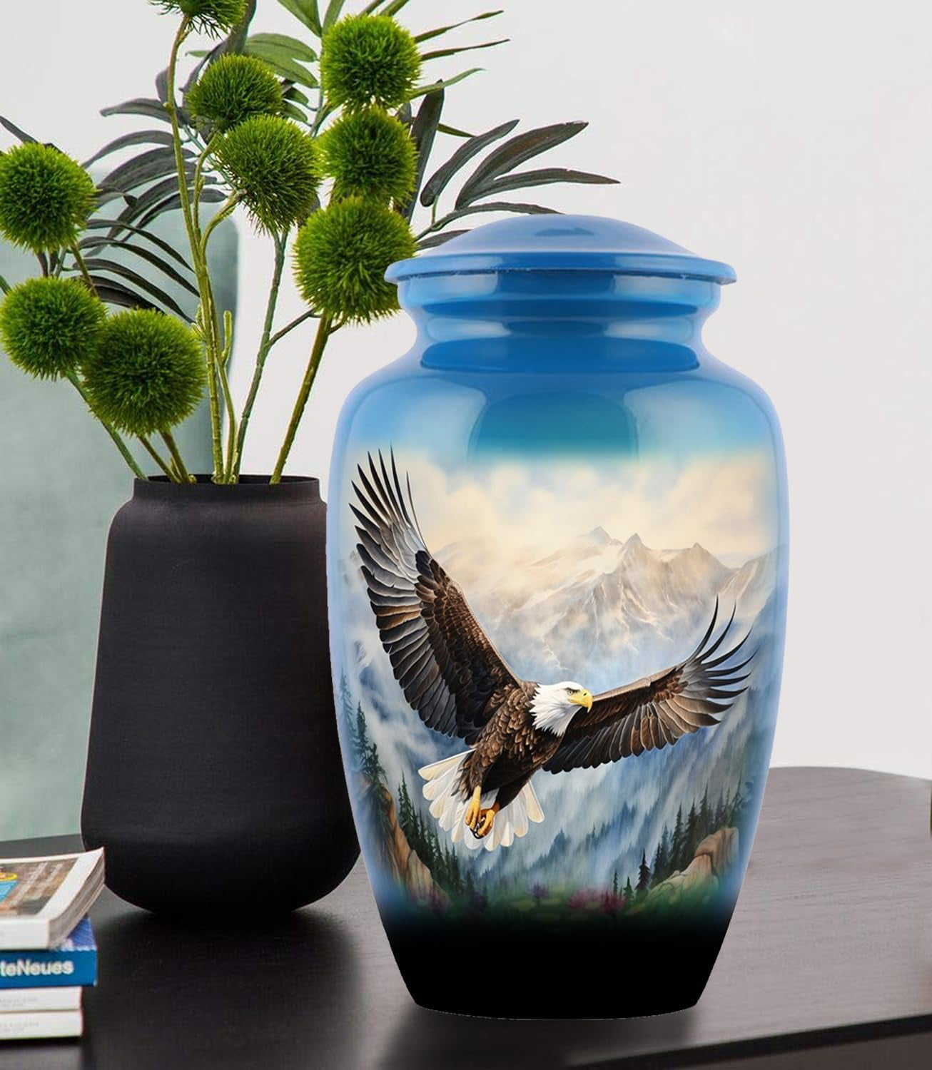 Eagle urn-Cremation Urns for Human Ashes, Decorative Burial Urn for Adult Men & Women – Large, Blue American Eagle urn