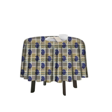 

eloria Paisley Printed Round Table Cloth Resistant Washable Decorative Table Cover for Dining Table