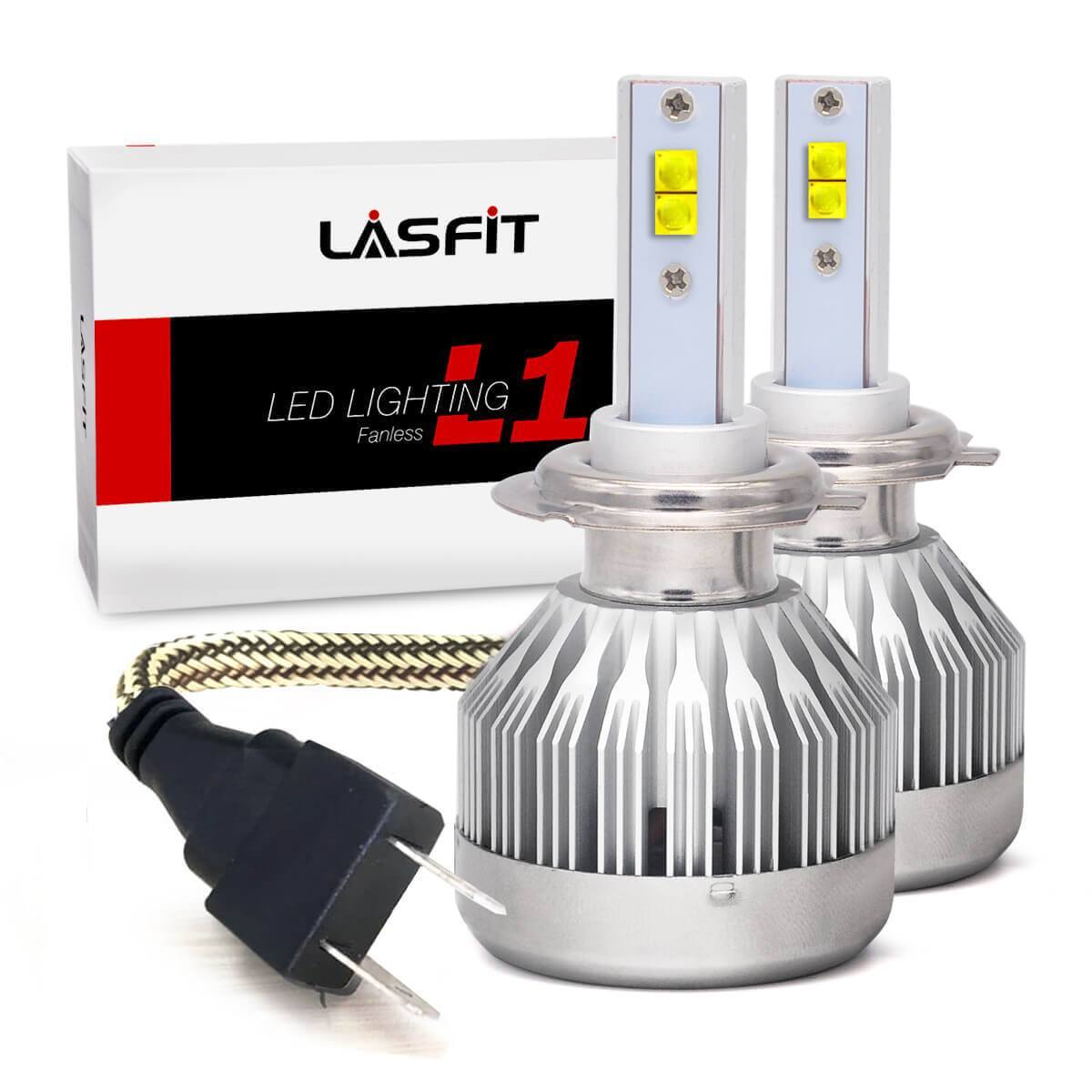 Lasfit H7 LED Headlight Bulbs High Low Beam Fog Light, Fanless Cree