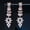 Rose Gold Plated, variant on Shiny Cubic Zircon Austrian Crystal Long Gold Plated Leaf Flower Dangle Earrings