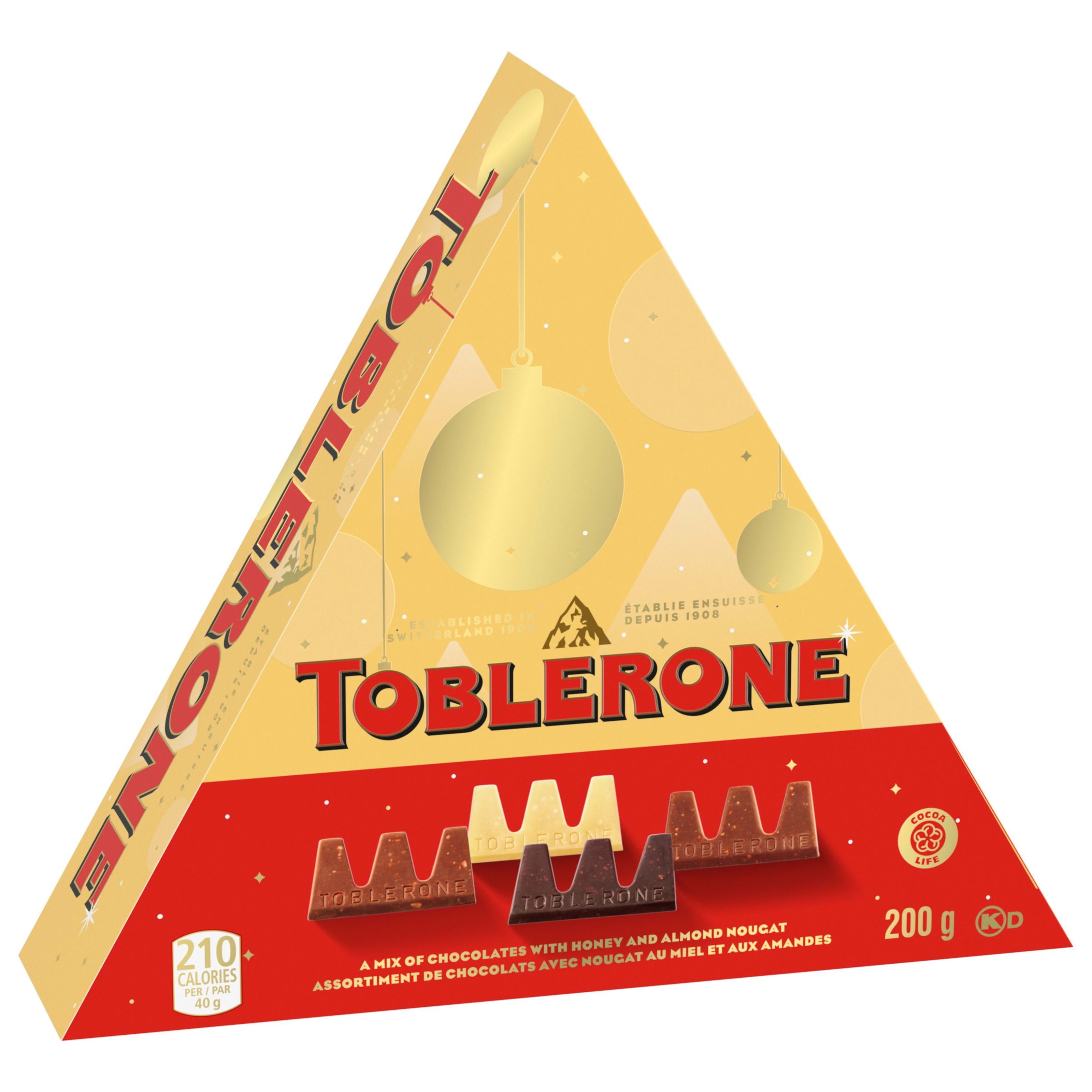 Boîte De Chocolats Toblerone Assortis En Format Petits (25 Morceaux Emballés Individuellement). 200 g